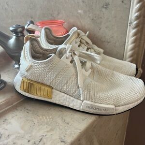 Adidas Cream and Gold Sneakers